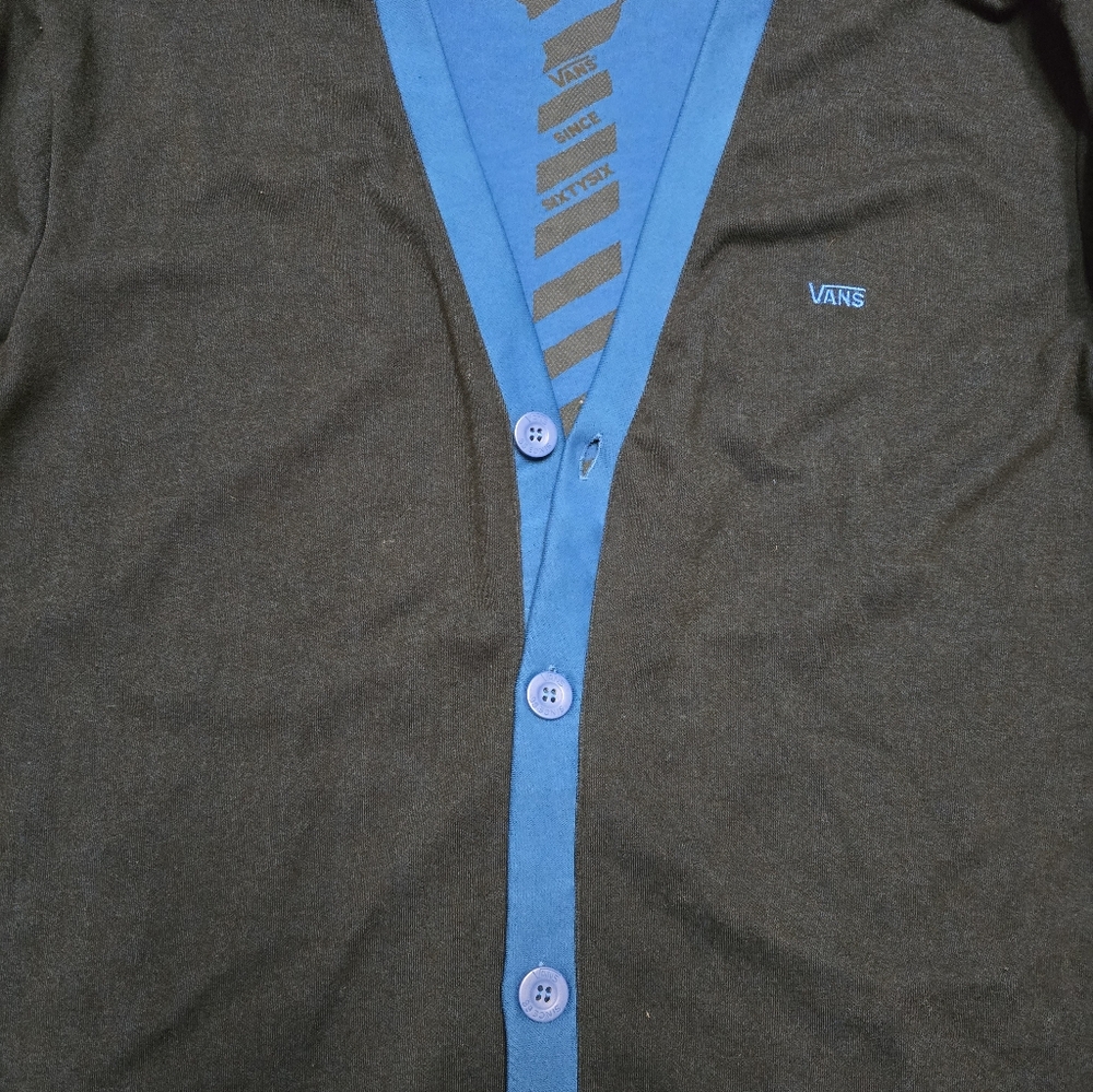 Vans Men's Blue Casual Cotton Cardigan Sz L